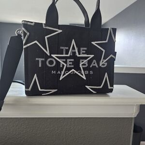 Marc Jacobs The Tote Bag Medium Tote in Black with White Stars-